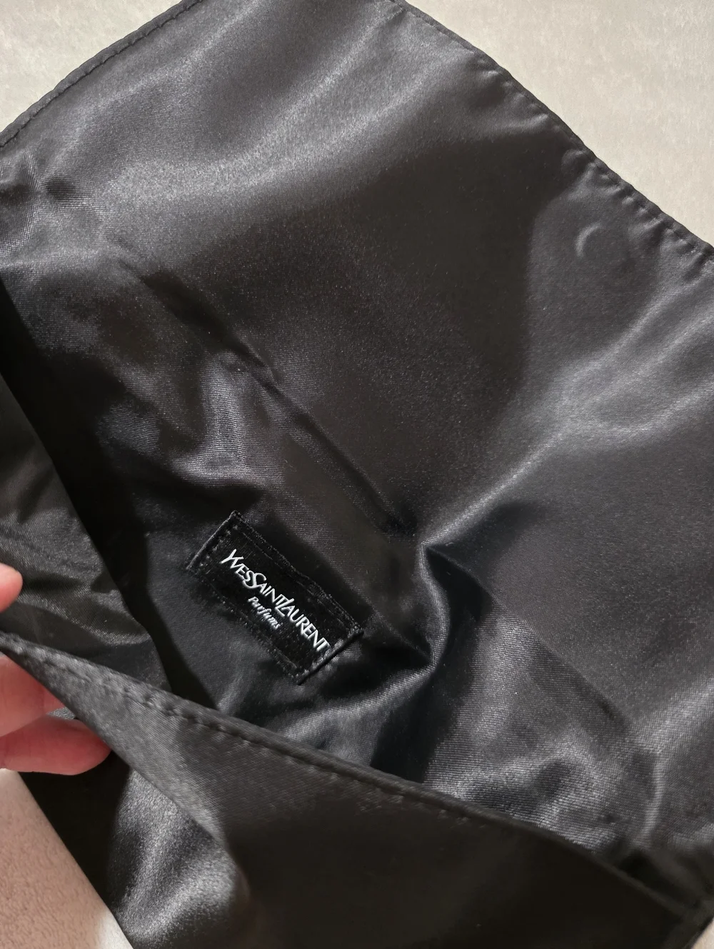 YVES SAINT LAURENT YSL Parfums Black Velvet Satin Evening Bag Clutch - Picture 6 of 8
